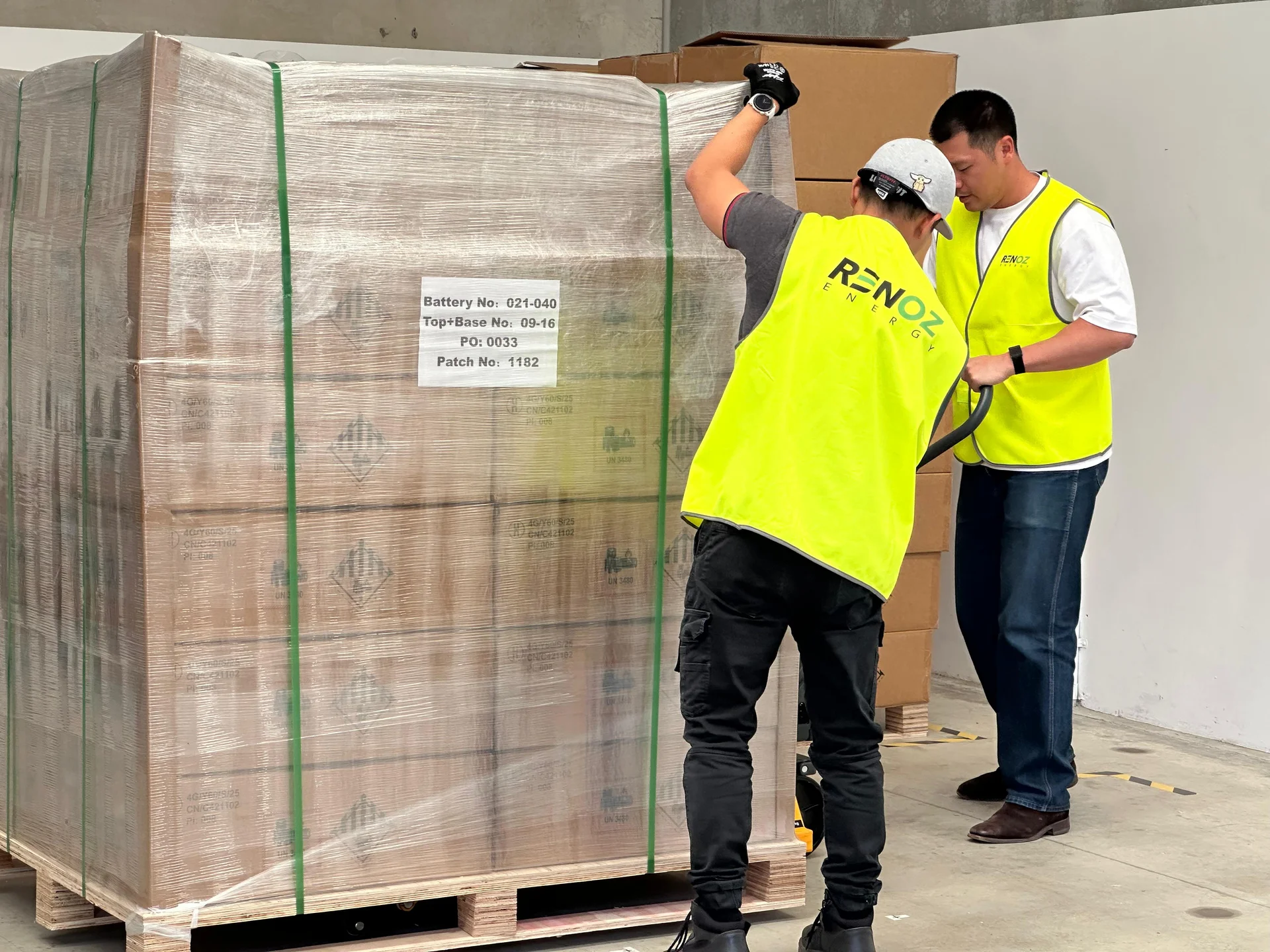 RENOZ Team in Warehouse